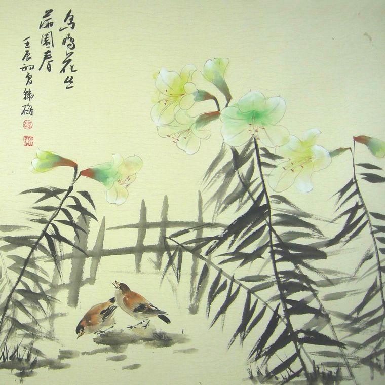 国画花鸟装饰水墨画