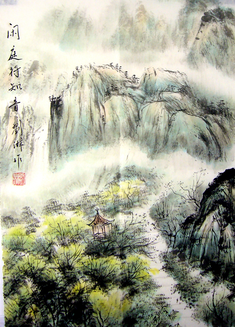 条幅山水画