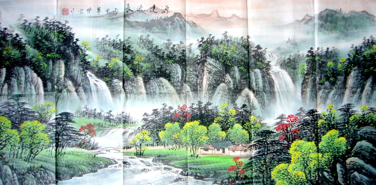 四尺水墨山水画