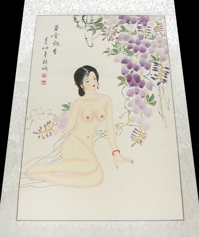 仕女图出水芙蓉